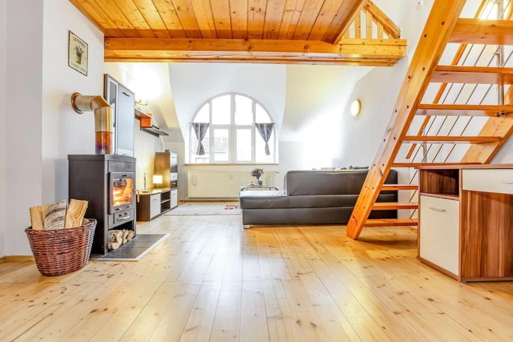Utulny A Prostorny Podkrovni Byt S Krbovymi Kamny Ceske Budejovice Exterior foto